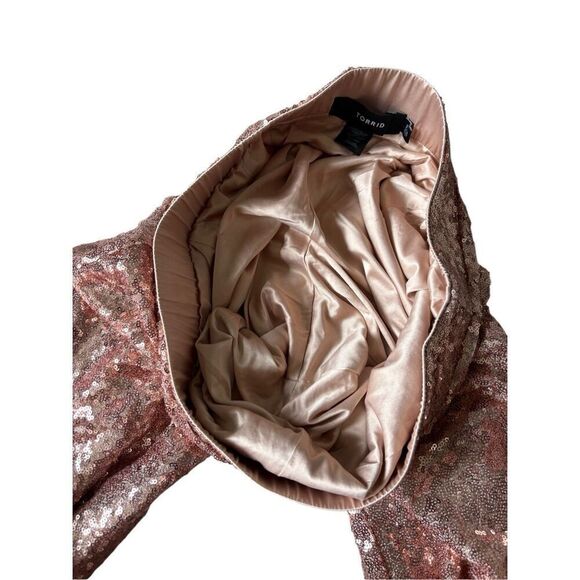 Torrid Pull-On Wide Leg Sequin High-Rise Pants size 00R US M 10 Champagne Beige - Picture 8 of 9